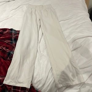Cream open sweat pants